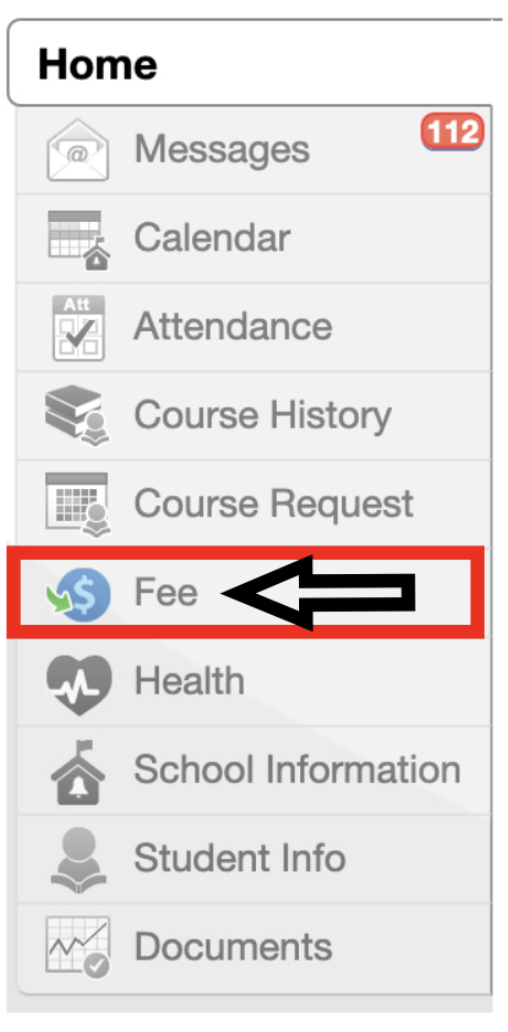 ParentVUE "fee" tab